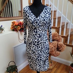 Ralph Lauren Blue & White Patterned Dress